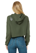 Load image into Gallery viewer, Skelly Hands Cropped Hoodie - Olive