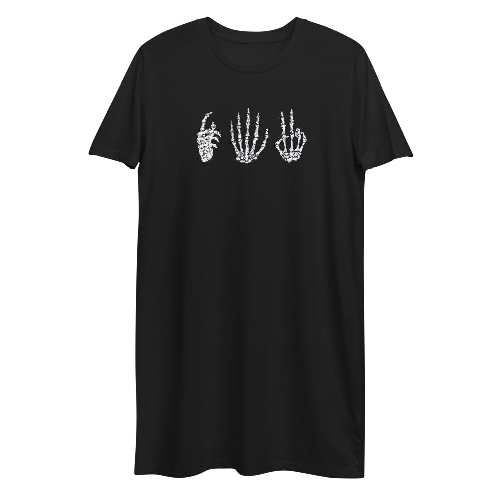 Skelly hands tee shirt dress