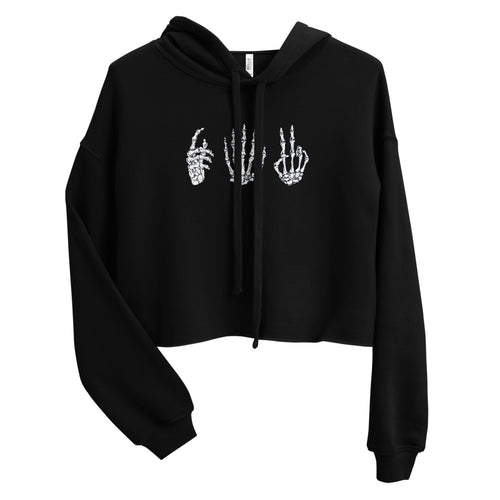 Skelly Hands cropped hoodie