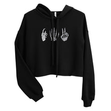 Load image into Gallery viewer, Skelly hands cropped hoodie- olive