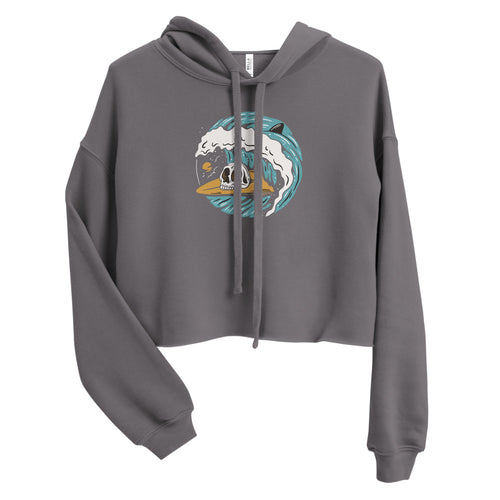 Skelly Wave crop hoodie